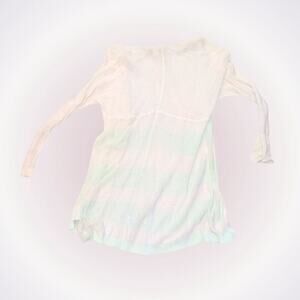 Wild Pearl White and Green Striped Knit Cardigan | Sz S